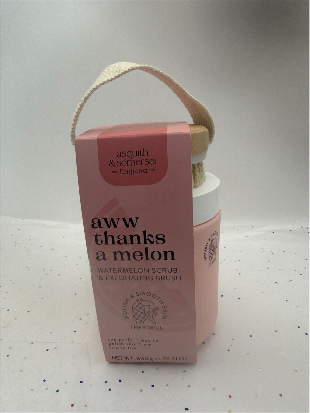 Asquith & Somerset Watermelon Scrub & Brush Body Exfoliator Gift Set NEW